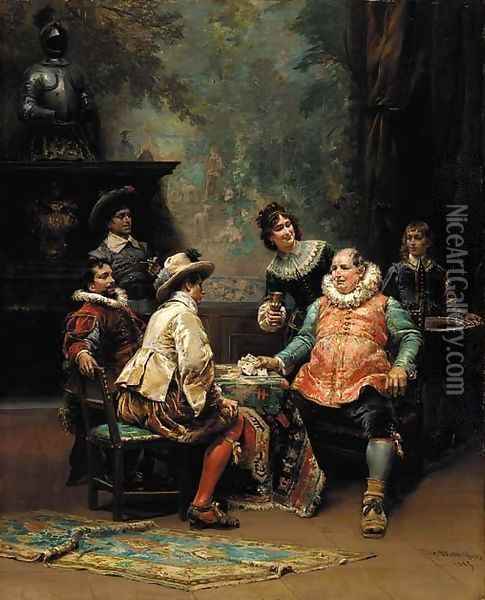 Showing his hand Oil Painting - Cesare-Auguste Detti