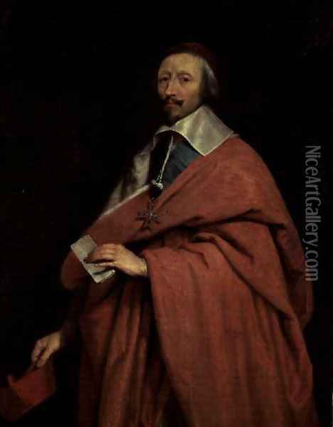 Cardinal Richelieu (1585-1642) c.1639 Oil Painting - Philippe de Champaigne