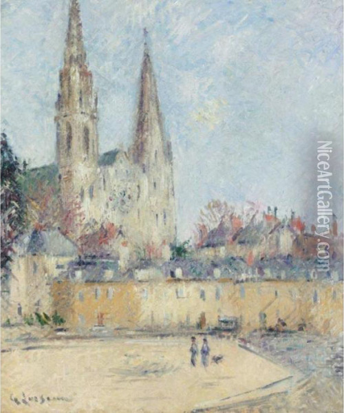 Cathedrale De Chartres Oil Painting - Gustave Loiseau