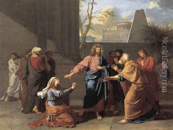The Woman of Canaan at the Feet of Christ 1784 Oil Painting - Jean-Germain Drouais
