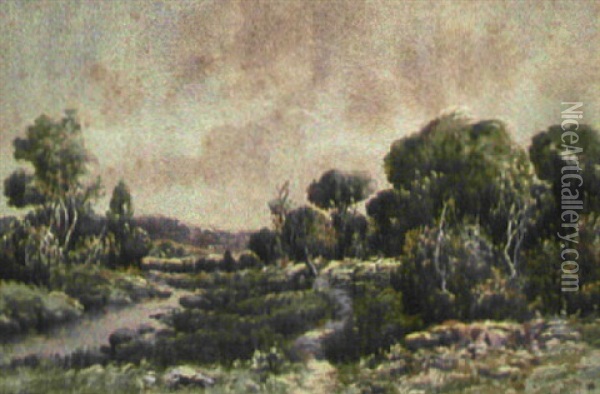 Flusslandschaft Oil Painting - Angelos Giallina