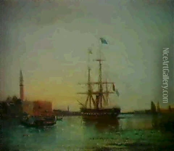 Port De Venise Oil Painting - Paul Charles Emmanuel Gallard-Lepinay
