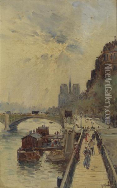 Quai De Seine Oil Painting - Gustave Madelain