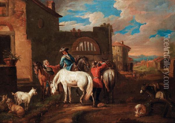 Menwith Horses Oil Painting - Jan Asselyn
