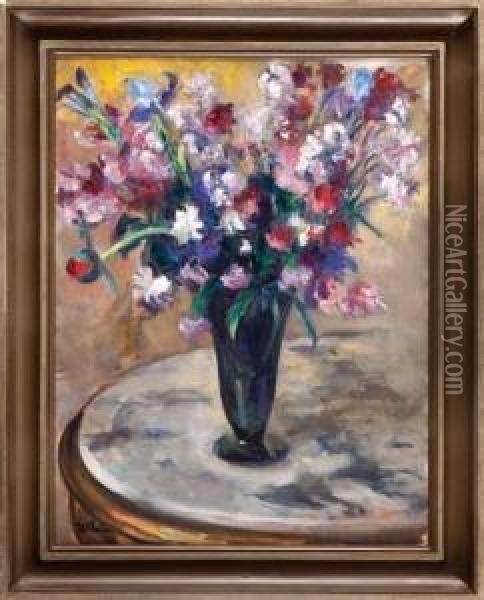 Kwiaty W Wazonie Oil Painting - Wojciech Weiss