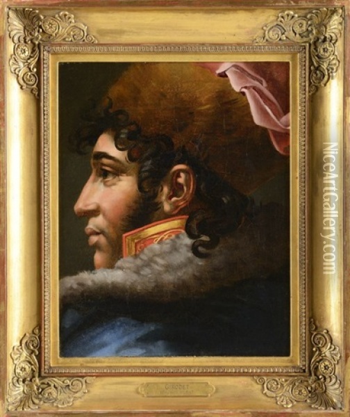Portrait De Joachim Murat De Profil Oil Painting - Anne-Louis Girodet de Roucy-Trioson
