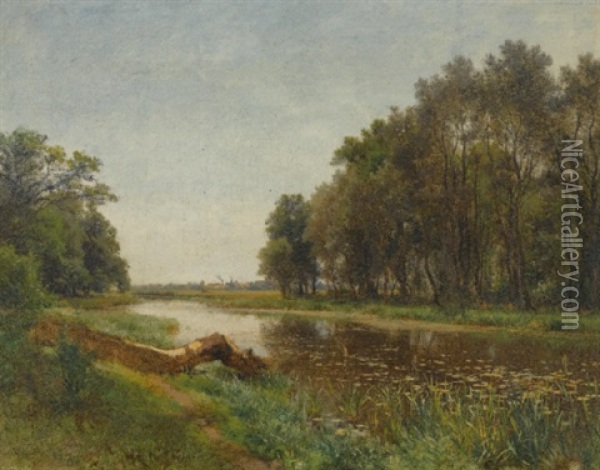 The March-au Near Lundenburg Oil Painting - Eduard Peithner Ritter von Lichtenfels