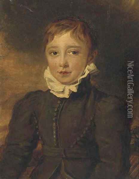 Portrait of a boy, traditionally identified as Edward Ollerenshaw Oil Painting - English School