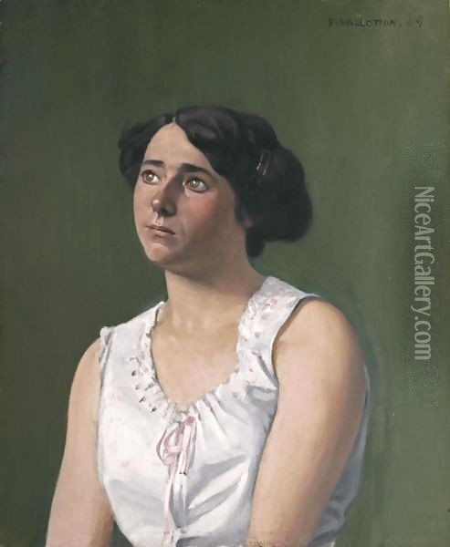 Young Girl, 1909 Oil Painting - Felix Edouard Vallotton