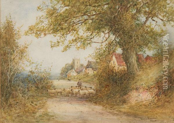 Cottage Scenes With Farm Animals Oil Painting - Wiggs Kinnaird