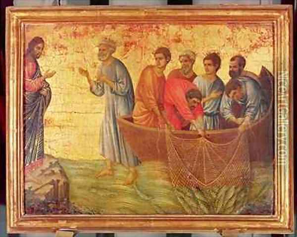 The Apparition on the Lake of Tiberiade Oil Painting - Buoninsegna Duccio di