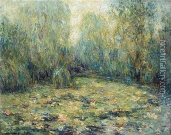 Jardin De Giverny Oil Painting - Blanche Hoschede-Monet