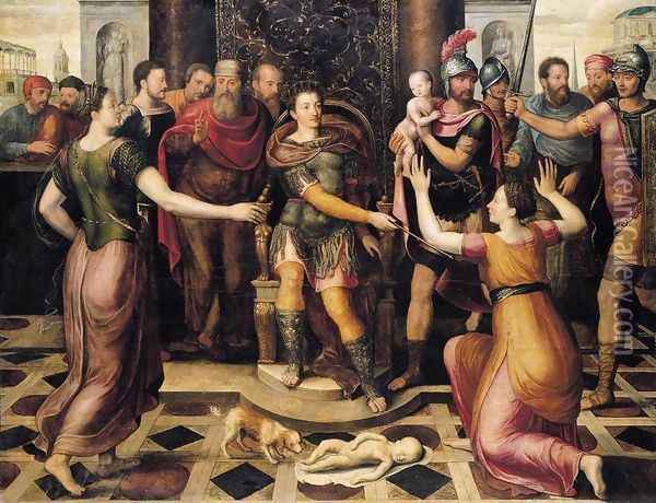 The Judgement of Solomon Oil Painting - Antoon Claeissens