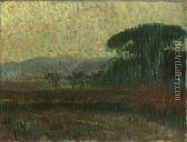 Landscape With Trees Oil Painting - Leo Gestel