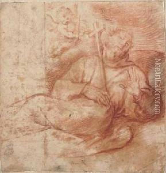 San Francesco In Estasi Oil Painting - Giovanni Battista Crespi Il Cerano