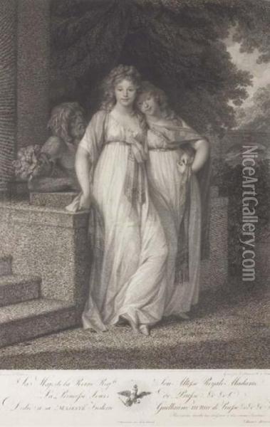 Sa Majeste La Reine Regente Et Son Altesse Royale Madame Laprincesse Oil Painting - Johann Friedrich A. Tischbein