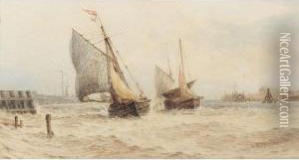 Entering Harbour Oil Painting - Frederick James Aldridge