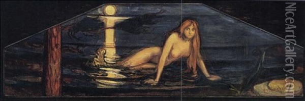 Havfruen Oil Painting - Edvard Munch