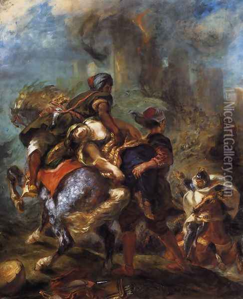 The Abduction of Rebecca 1846 Oil Painting - Eugene Delacroix
