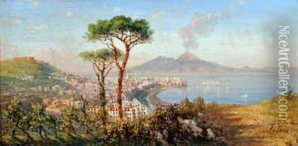 Napoli Dall'alto Oil Painting - Achille Solari
