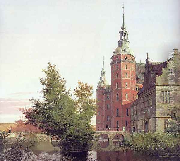 Frederiksborg Castle Seen from the Northwest 1836 Oil Painting - Christen Kobke