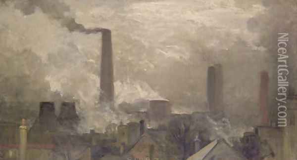 Wood Lane Power Station Oil Painting - Charles Holmes