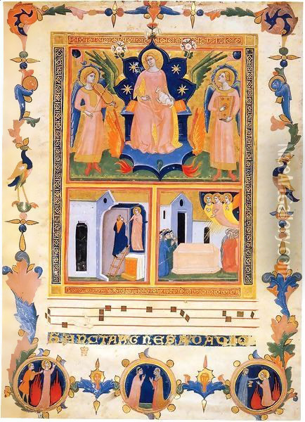 Laudario of the Compagnia di Sant'Agnese 2 Oil Painting - Pacino di Bonaguida
