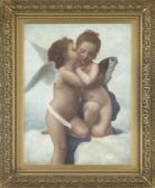 Cupid And Psyche As Children Oil Painting - William-Adolphe Bouguereau
