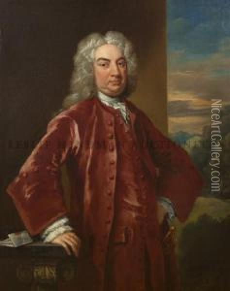Portrait Of A Gentleman Oil Painting - John Vanderbank