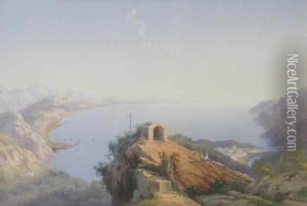 Golfo Di Salerno Oil Painting - Gioacchino La Pira