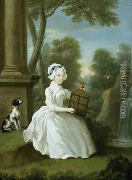 Portrait of a young lady of the Stamford family thought to be Lady Jane Grey Oil Painting - William Hogarth