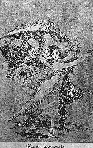 Caprichos - Plate 72: You Cannot Escape Oil Painting - Francisco De Goya y Lucientes