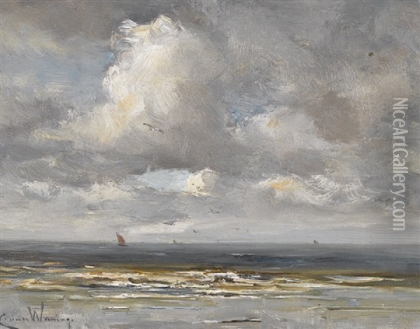 Boote Auf Sturmischer See Oil Painting - Kees Van Waning