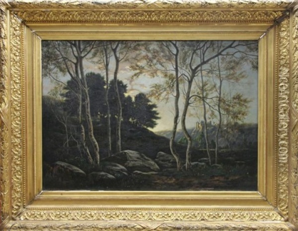 Vue De Chateau A Travers Un Bois Oil Painting - Jean-Felix-Clement Choisnard