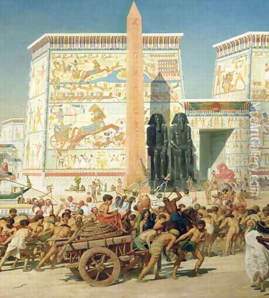 Wagon and Pylon, detail from Israel in Egypt Oil Painting - Sir Edward John Poynter