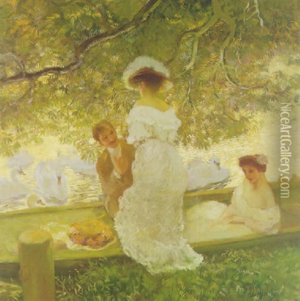 The Boating Party Oil Painting - Gaston La Touche