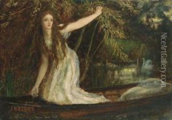 The Lady Of Shalott Oil Painting - Arthur Hughes