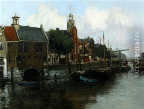 Delfshaven Rotterdam Oil Painting - Willem George Frederik Jansen