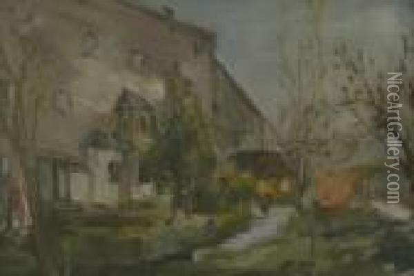 Schloss Tittmanning. 1932 Oil Painting - Franz Naager