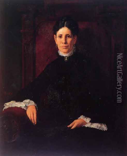 Portrait of Frances Schillinger Hinkle Oil Painting - Frank Duveneck