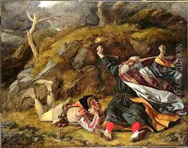 King Lear and the Fool in the Storm Oil Painting - William Dyce