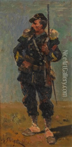 Soldat Oil Painting - Eugene Chigot