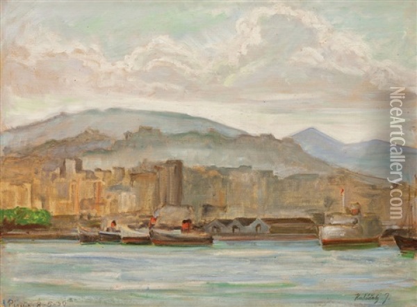 Pireus Oil Painting - Josef Hubacek