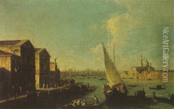 Venice, The Giudecca Canal And San Giorgio Maggiore Oil Painting -  Master of the Langmatt Foundation Views