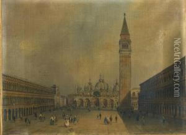 St. Mark's Square, Venice Oil Painting - Carlo Grubacs