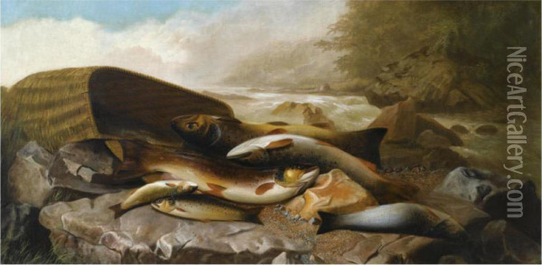 Wild Salmon Oil Painting - William Geddes
