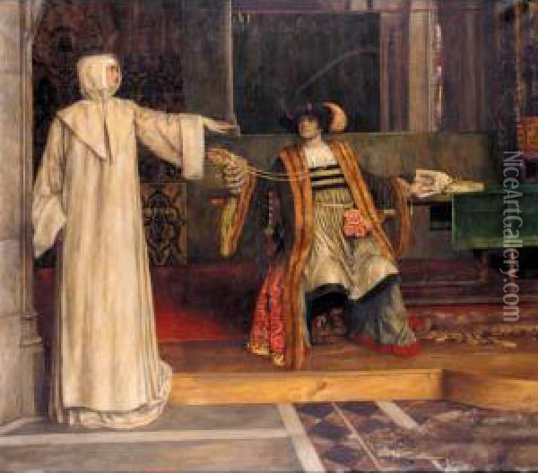 Isabella And Angelo, Measure For Measure Oil Painting - Stephen Reid
