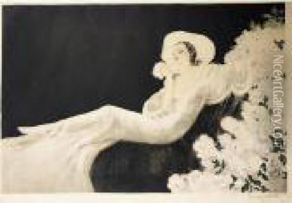 Love's Blossom (hci 465) Oil Painting - Louis Icart