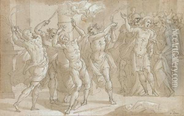 The Flagellation Of Christ Oil Painting - Bernardo Castello