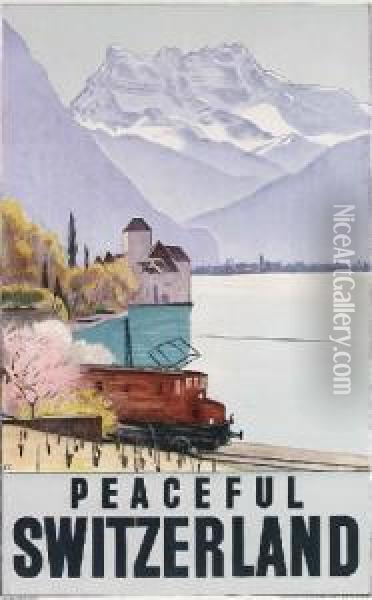 Peaceful Switzerland Oil Painting - Emil Cardinaux